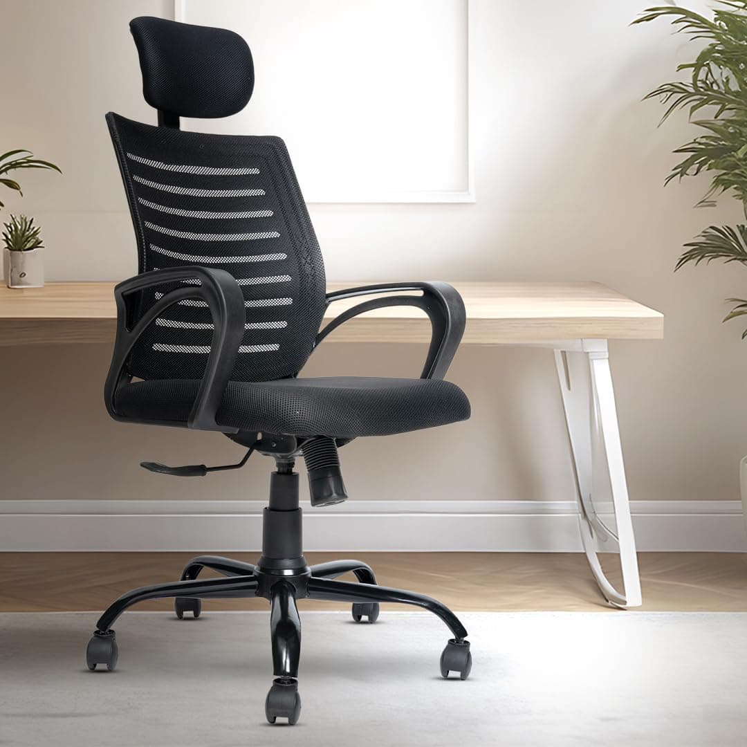 Innowin Mini Jazz Mesh High-Back Office Chair, Black